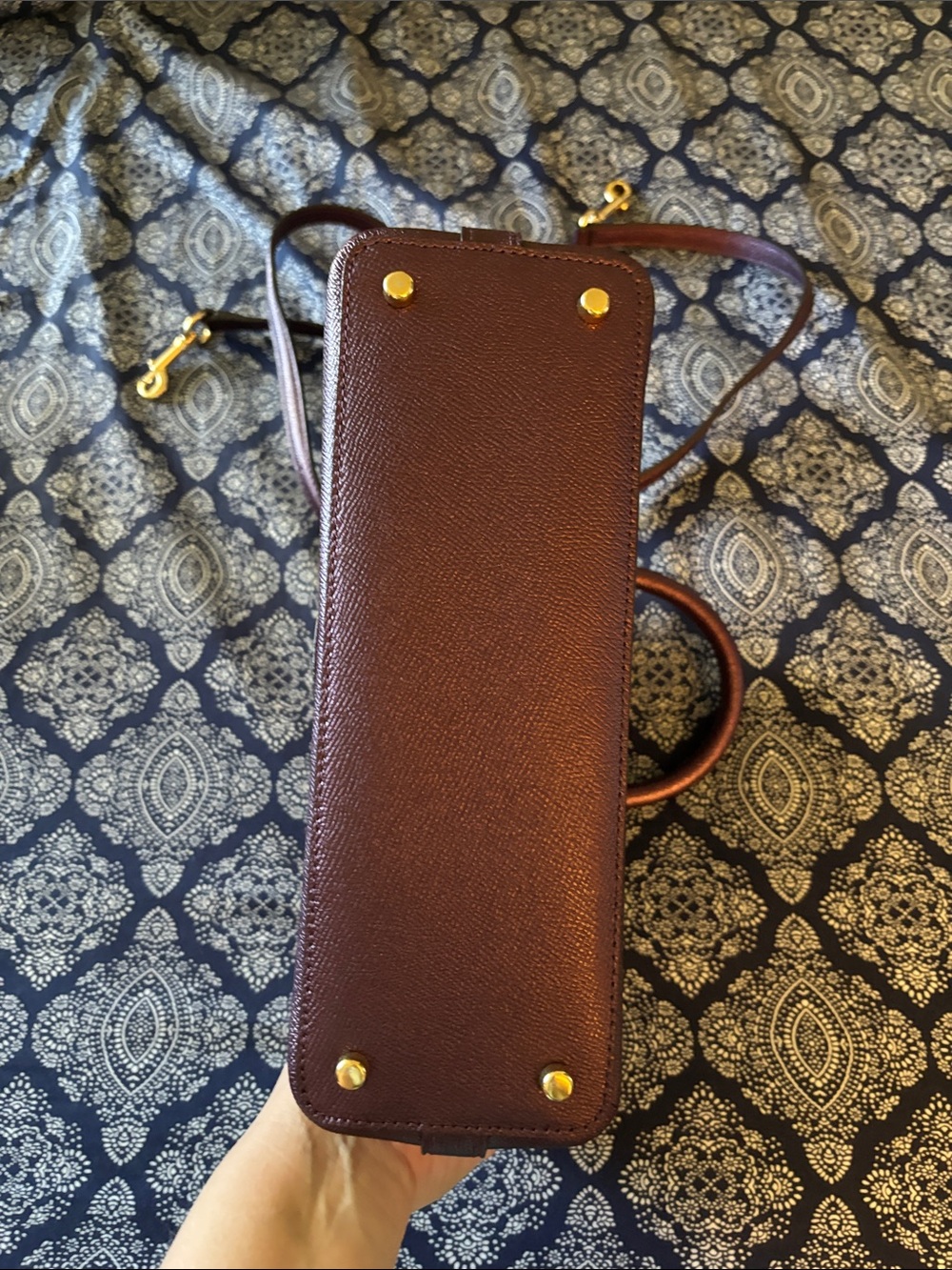 Coach Chocolate Brown Leather Dome Satchel with Gold Hardware - Picture 3 of 5